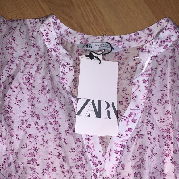 NWT Zara Ruffled Long Sleeve Blouse, Medium - Picture 4 of 11